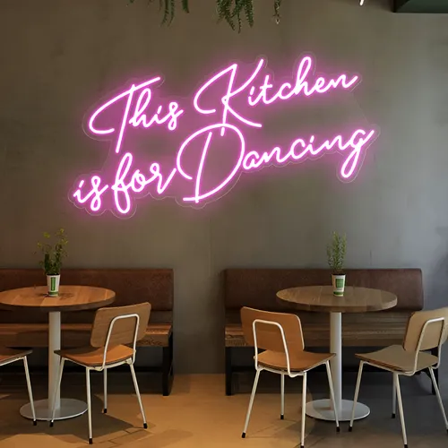 This Kitchen is for Dancing Neon Sign - Custom Flying Discs