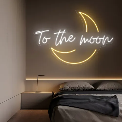 To The Moon Neon Sign - Custom Flying Discs