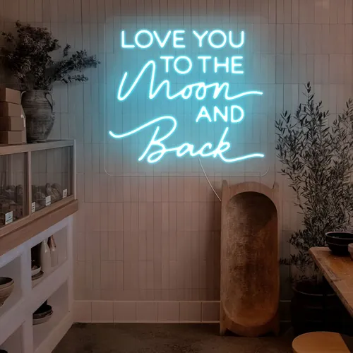 I Love You To The Moon And Back Neon Sign - Custom Flying Discs