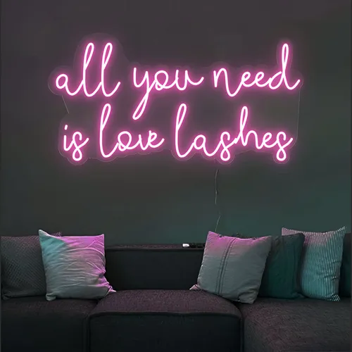 All You Need is Love Lashes Neon Sign - Custom Flying Discs