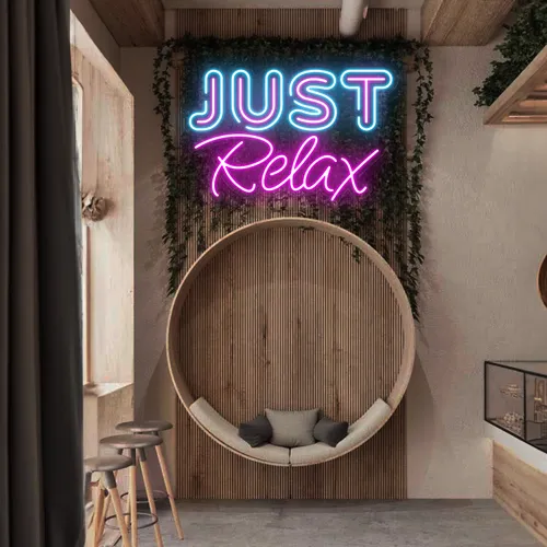 Just Relax Neon Signs - Custom Flying Discs