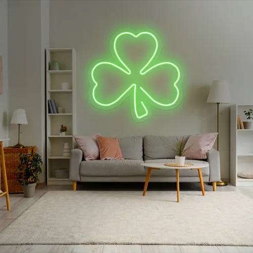 Green Clover Neon Sign - Custom Flying Discs