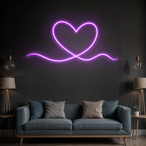Purple Heart Neon Sign - Custom Flying Discs
