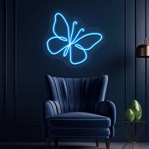 Scribble Butterfly Neon Sign - Custom Flying Discs