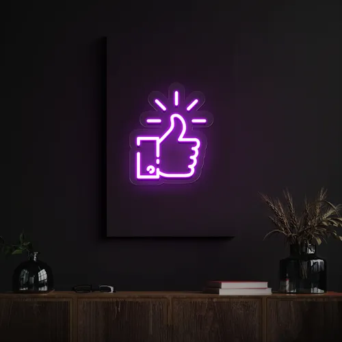 Purple Thumbs Up Neon Sign - Custom Flying Discs