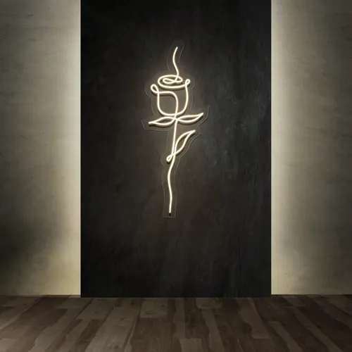 Calmly Scribble Rose Neon Sign - Custom Flying Discs