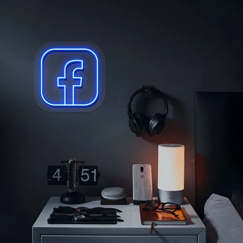 Facebook Logo Neon Sign - Custom Flying Discs
