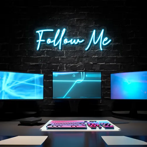 Follow Me Neon Sign - Custom Flying Discs