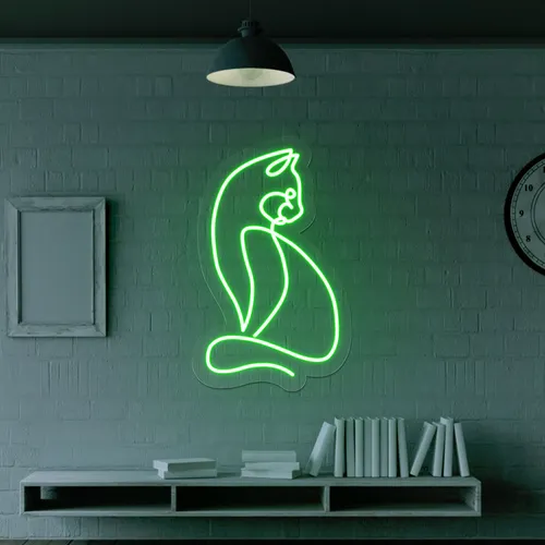 Scribble Cat Neon Sign - Custom Flying Discs