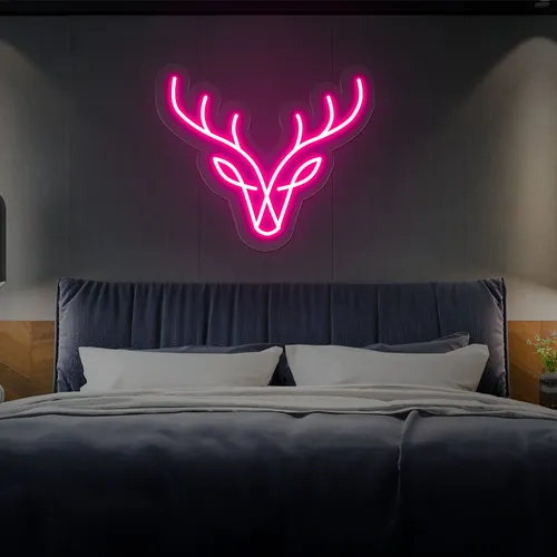 Abstract Deer Neon Sign - Custom Flying Discs