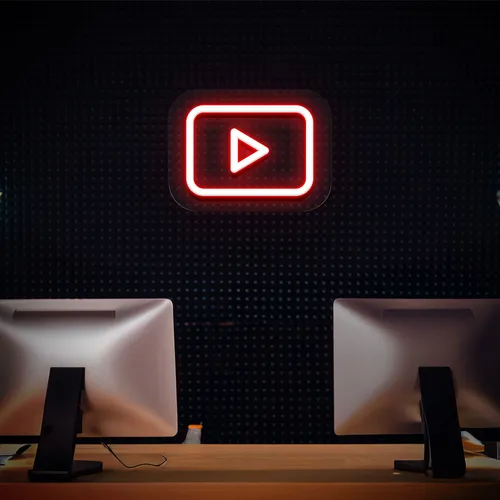 Youtube Play Button Neon Sign - Custom Flying Discs