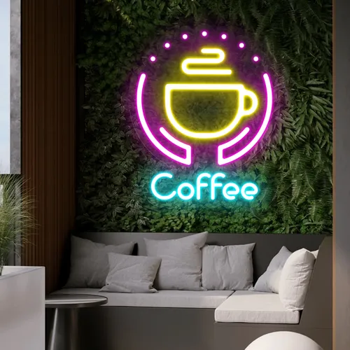Captivating Coffee Neon Sign - Custom Flying Discs