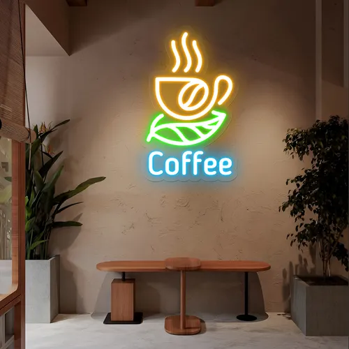 Café Glow Coffee Mug Neon Sign - Custom Flying Discs