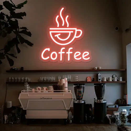 Thrilled Coffee Neon Sign - Custom Flying Discs