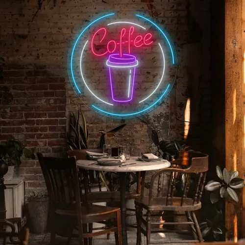 Custom Coffee Cup Neon Sign - Custom Flying Discs