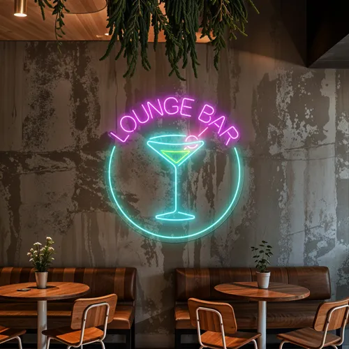 Martini Lounge Bar Neon Sign - Custom Flying Discs