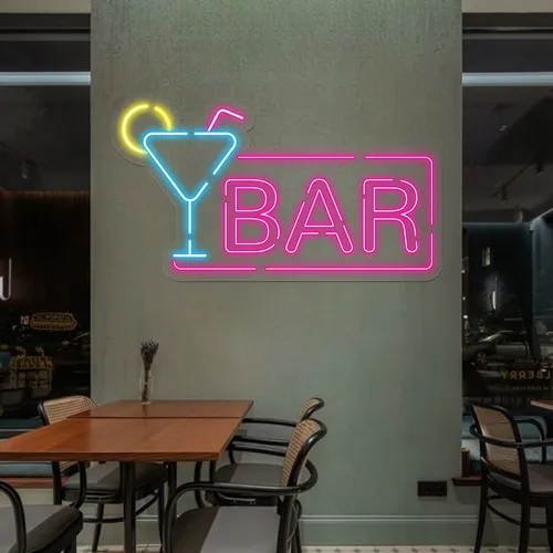 Vibrant Martini Neon Bar Sign - Custom Flying Discs