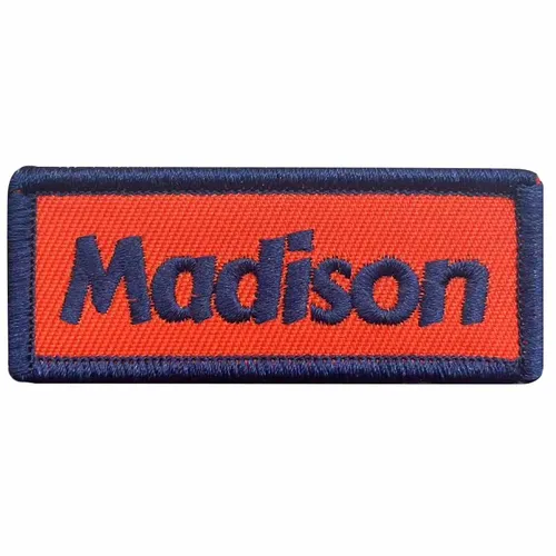 Navy and Orange Madison Name Patch - Custom Flying Discs