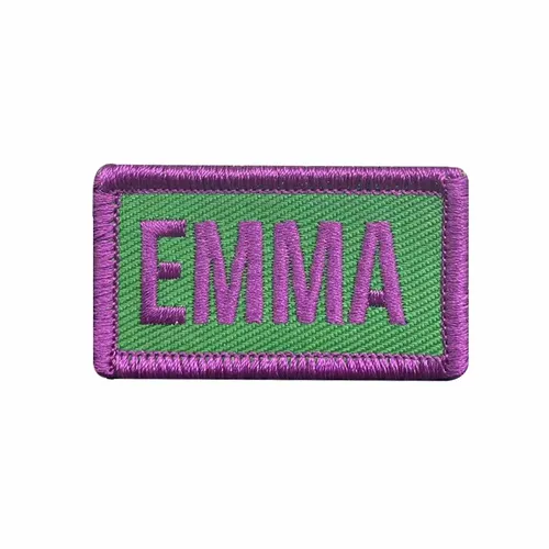 Purple and Green Emma Name Patch - Custom Flying Discs
