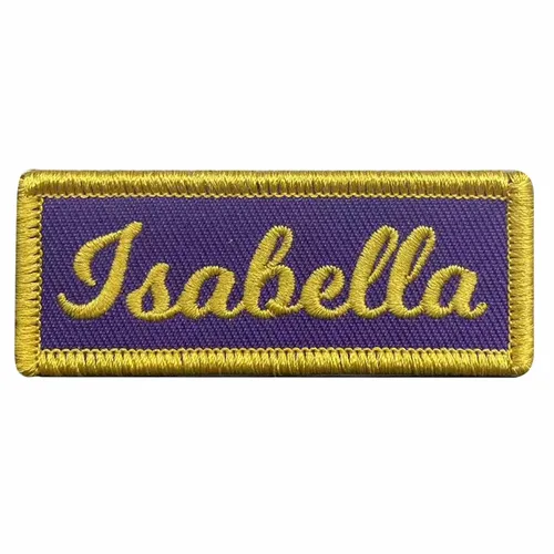 Yellow and Purple Isabella Name Patch - Custom Flying Discs