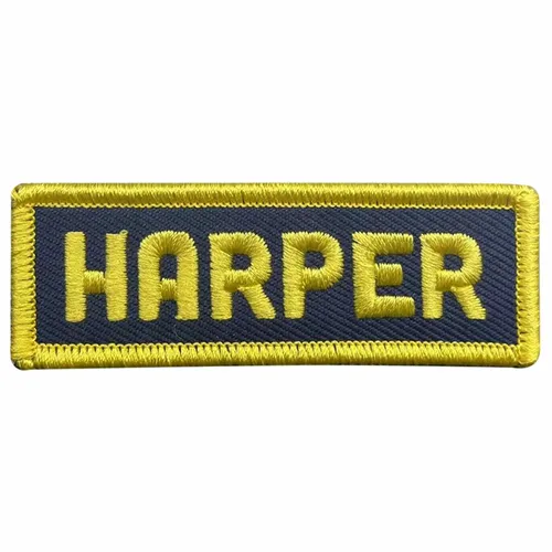 Yellow and Navy Harper Name Patch - Custom Flying Discs