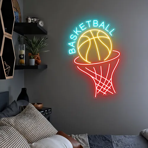 Basketball Neon Sign - Custom Flying Discs