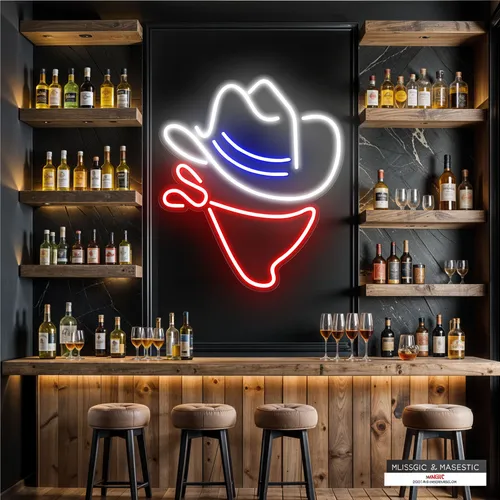 Cowboy Neon Sign - Custom Flying Discs