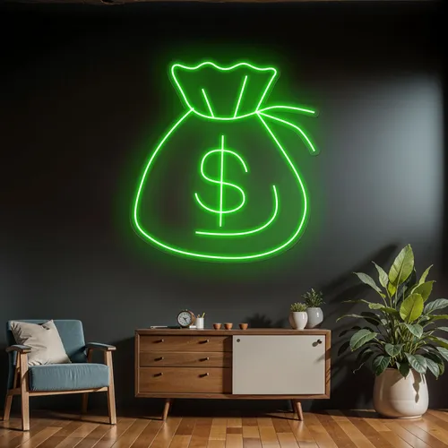 Neon Money Sign - Custom Flying Discs