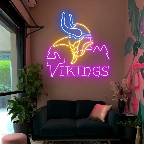 Vikings Neon Sign - Custom Flying Discs
