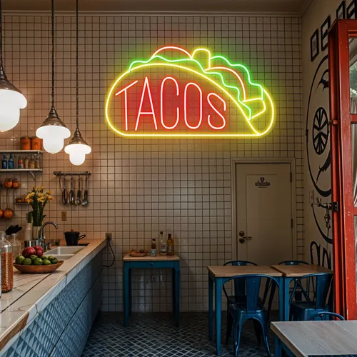 Neon Taco Sign - Custom Flying Discs
