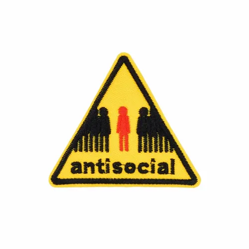 Yellow and Black Antisocial Patch - Custom Flying Discs
