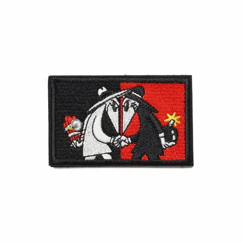 Black and Red White Hat vs Black Hat Patch - Custom Flying Discs