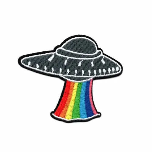 Rainbow and Black UFO Patch - Custom Flying Discs