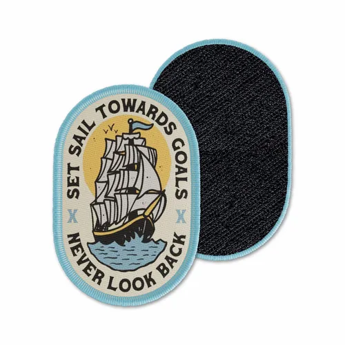 Oval Set Sail Never Look Back Velcro Patch - Custom Flying Discs