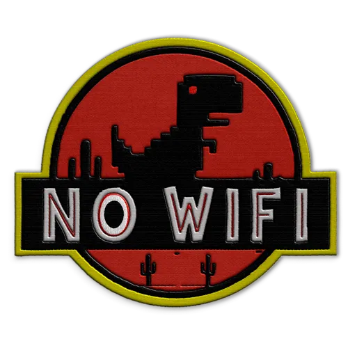 No Wifi Dino Hat Patch - Custom Flying Discs