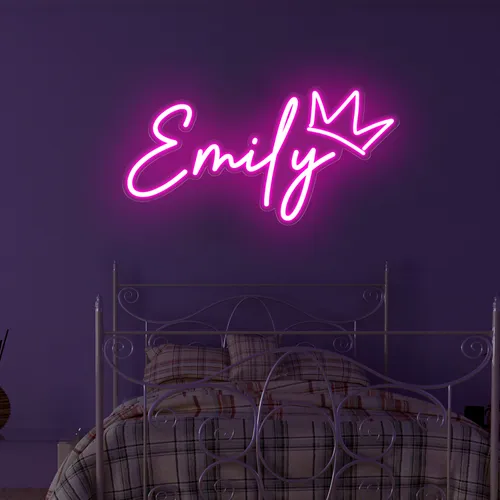 Emily Crown Neon Sign - Custom Flying Discs