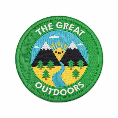 Round The Great Outdoors Iron On Patch - Custom Flying Discs