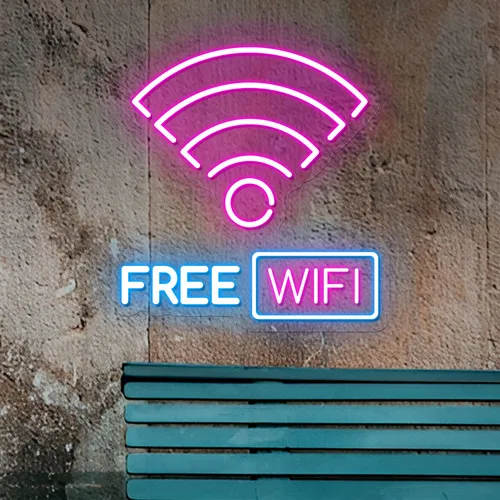 Free WIFI Zone Neon Sign - Custom Flying Discs