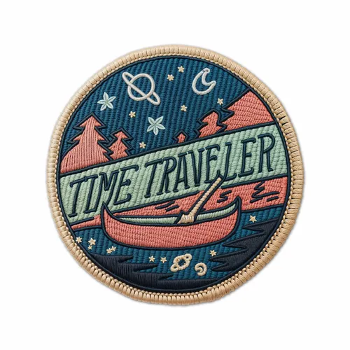 Round Time Traveler Iron On Patch - Custom Flying Discs