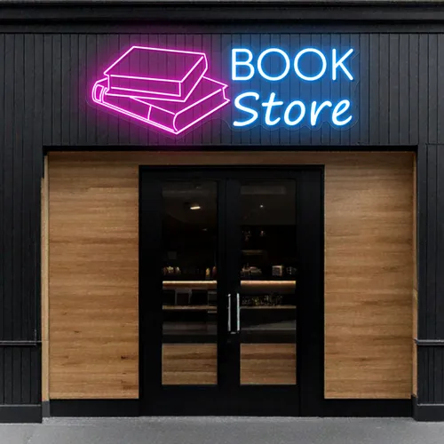 Glowing Book Store Neon Sign - Custom Flying Discs