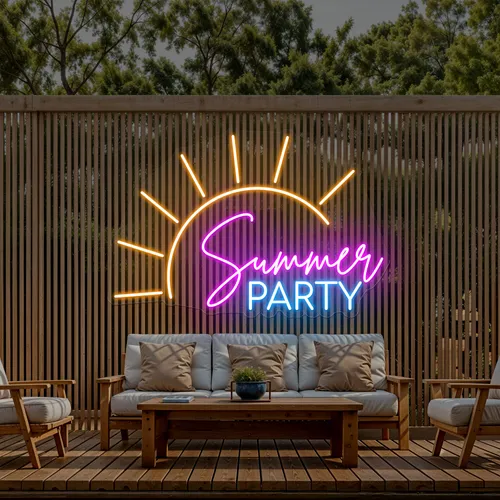 Cool Summer Party Neon Sign - Custom Flying Discs
