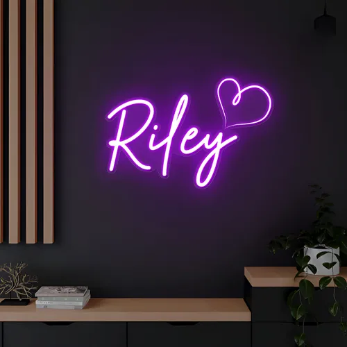 Riley Heart Neon Sign - Custom Flying Discs
