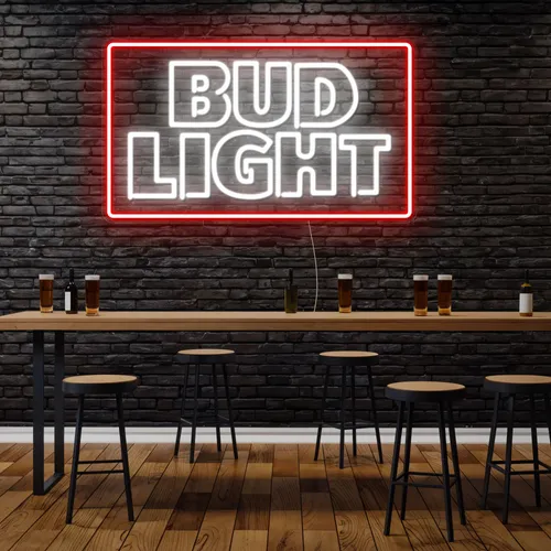 Simple Bud Light Neon Sign - Custom Flying Discs