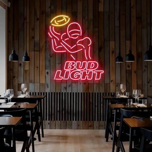 Team Football Bud Light Neon Sign - Custom Flying Discs