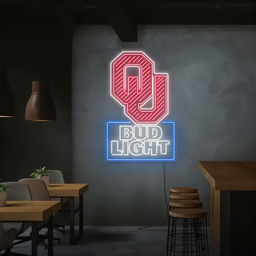 OU Bud Light Neon Sign - Custom Flying Discs