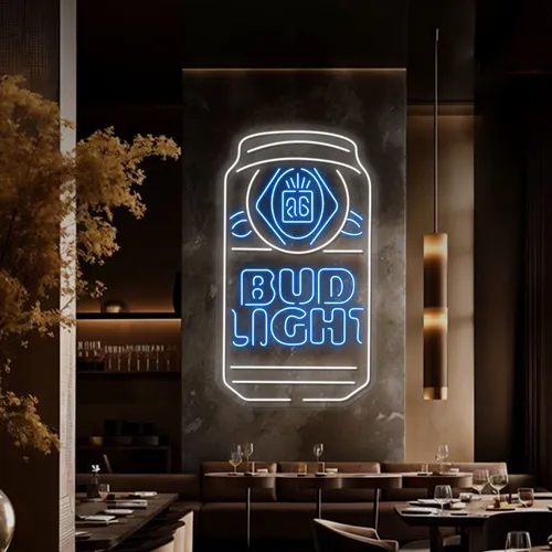 In Can Bud Light Neon Sign - Custom Flying Discs
