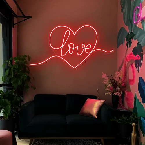 Heart of Love Neon Sign - Custom Flying Discs