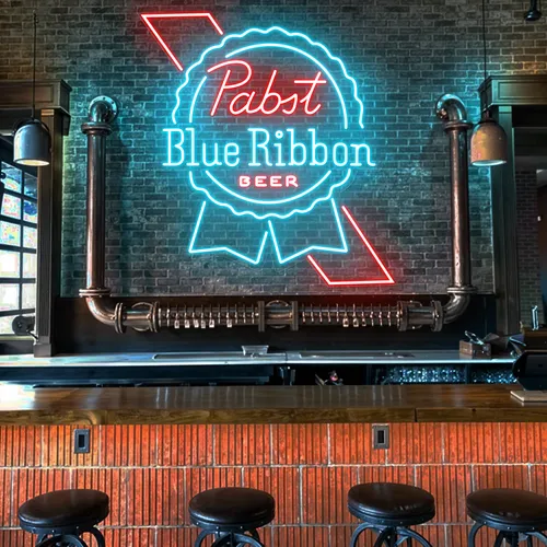 Pabst Blue Ribbon Neon Sign - Custom Flying Discs