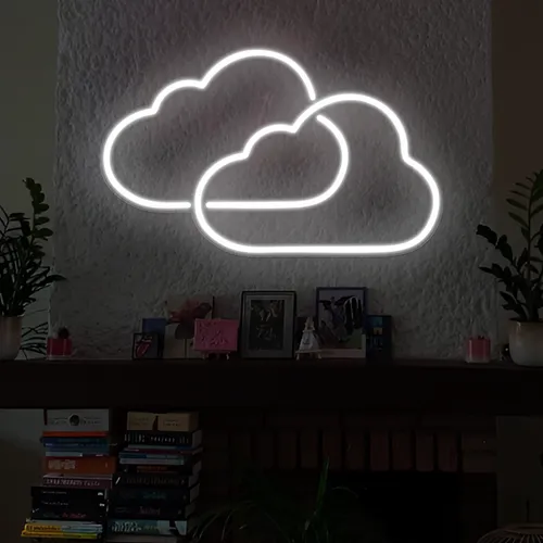 Twin Cloud Neon Signs - Custom Flying Discs