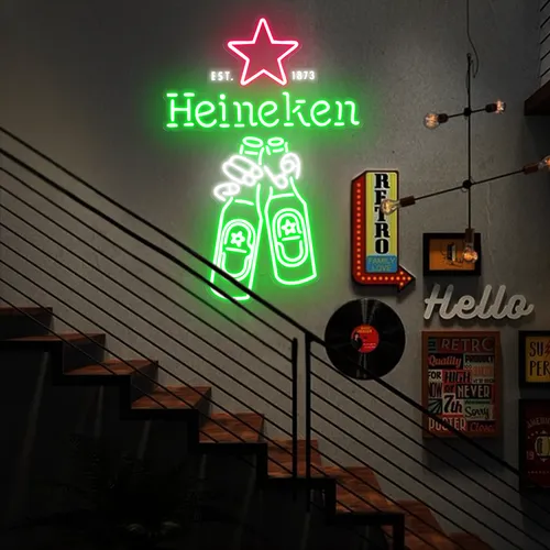 Heineken Neon Signs - Custom Flying Discs